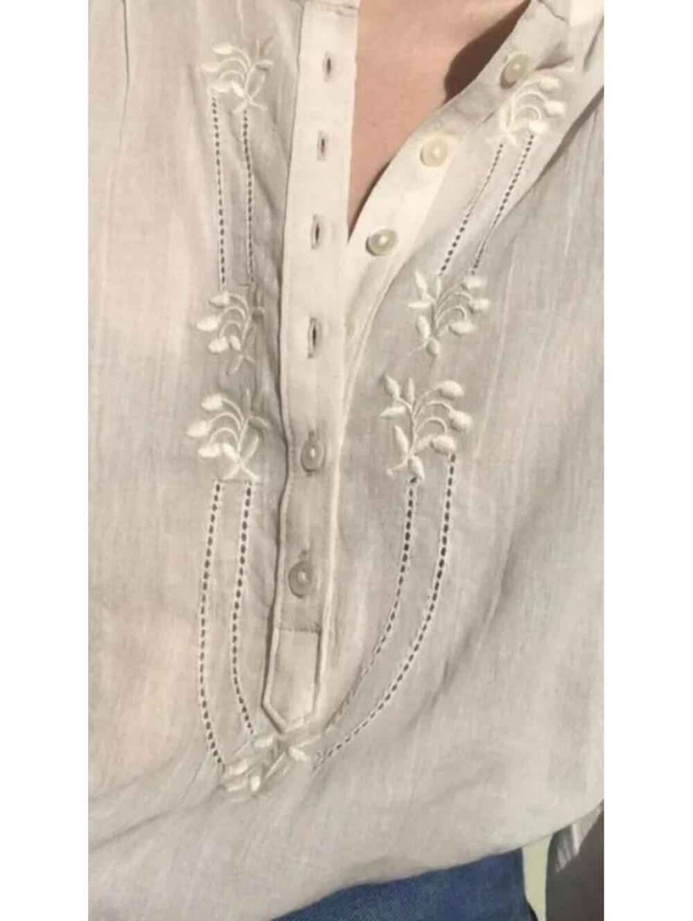 Marie Louise deMonterey Embroidered Eyelet Blouse, NWT, US Size 8 (AU 12), #2616